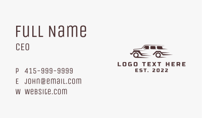 Fast Off Road Car Business Card Image Preview