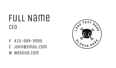 Playful Halloween Skull Business Card Image Preview