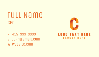 Gradient Orange Letter C Business Card Image Preview