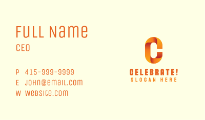 Gradient Orange Letter C Business Card Image Preview