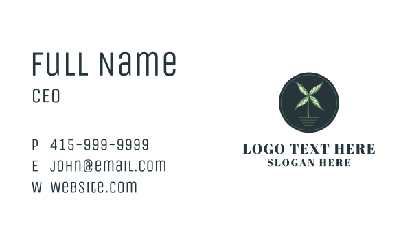 Natural Leaf Windmill  Business Card Design Image Preview
