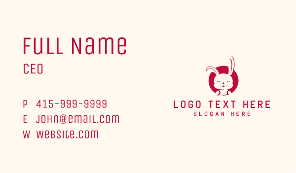 Rabbit Veterinary Mascot Business Card Design Image Preview