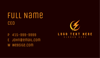 Bolt Power Lightning Business Card Image Preview