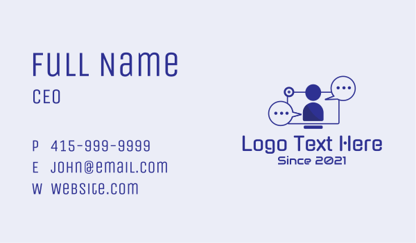 Chat Support Agent  Business Card Design Image Preview