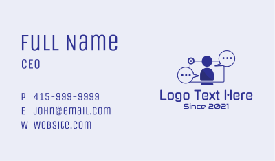 Chat Support Agent  Business Card Image Preview