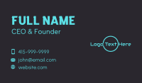 Neon Blue Wordmark  Business Card Image Preview