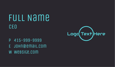 Neon Blue Wordmark  Business Card Image Preview