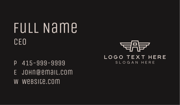 Aviation Letter A Monogram Business Card Design Image Preview