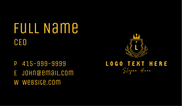 Imperial Gold Crown Crest Letter Business Card Design Image Preview