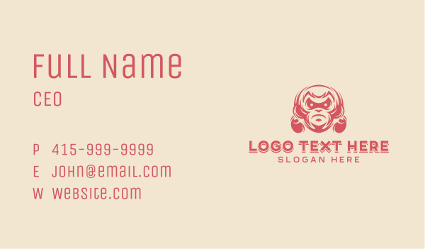 Boxer Monkey Mascot Business Card Design Image Preview
