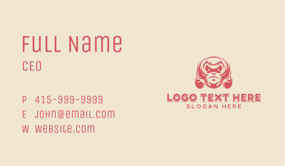 Boxer Monkey Mascot Business Card Image Preview