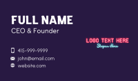 Classic Neon Wordmark  Business Card Design