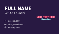 Classic Neon Wordmark  Business Card Preview