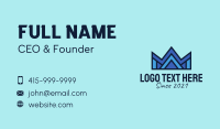 Blue Geometric Crown  Business Card Image Preview