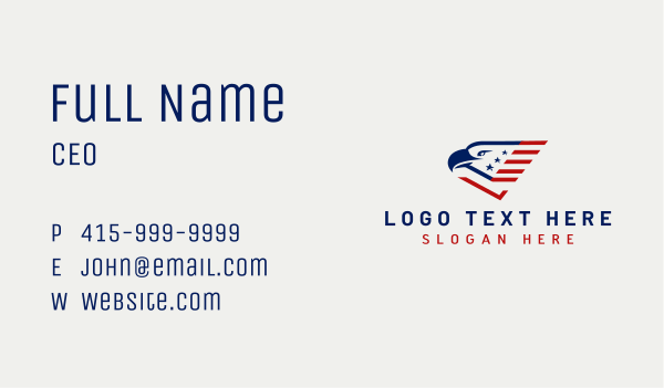 Patriotic American Eagle Business Card Design Image Preview