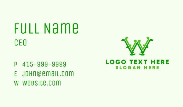 Nature Letter W Business Card Design Image Preview