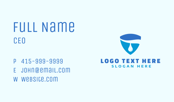Water Shield Sanitizer Business Card Design Image Preview