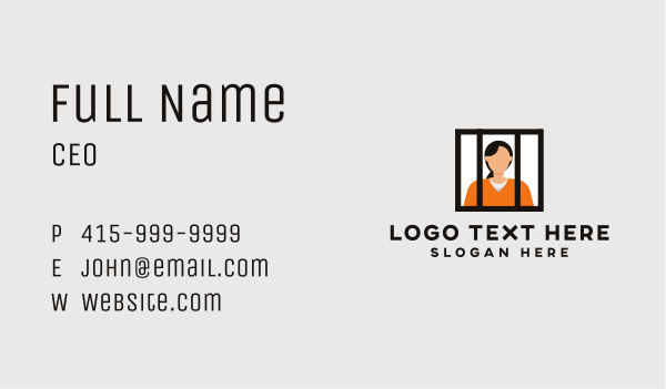 Female Inmate Jail Prison Business Card Design Image Preview