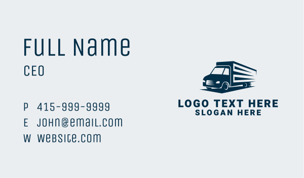 Logistics Vehicle Truck Business Card Design Image Preview