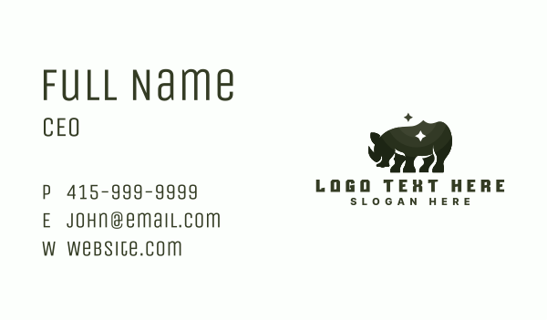 Rhinoceros Wildlife Animal Business Card Design Image Preview
