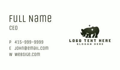 Rhinoceros Wildlife Animal Business Card Image Preview