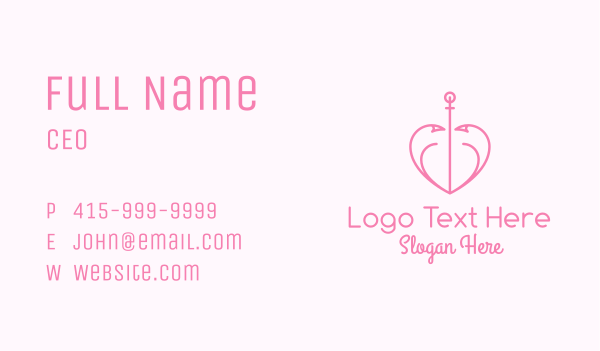 Heart Hook Anchor  Business Card Design Image Preview