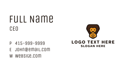 Smiling Gorilla Cartoon Business Card Image Preview
