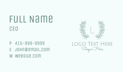 Organic Wreath Letter  Business Card Image Preview