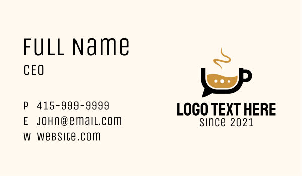 Coffee Chat Bubble  Business Card Design Image Preview