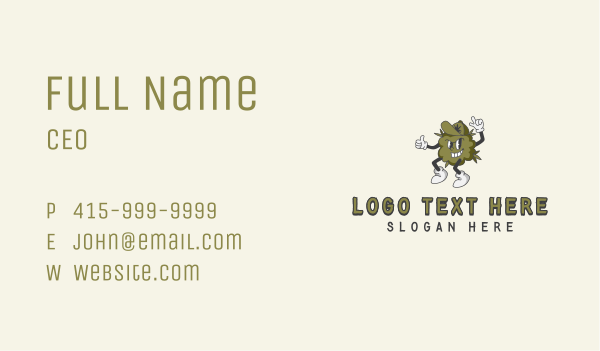 Cartoon Cannabis Marijuana Business Card Design Image Preview