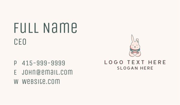 Bunny Rabbit Veterinary Business Card Design Image Preview