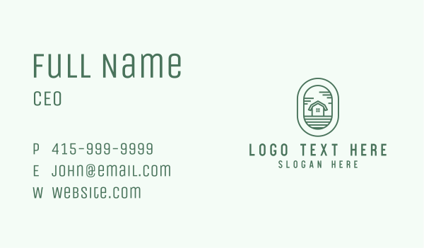 Farm House Field Business Card Design Image Preview