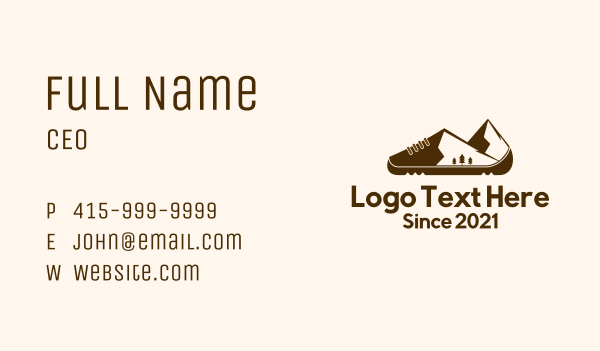 Summit Mountain Shoe Business Card Design Image Preview