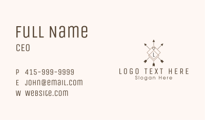 Arrow Diamond Lettermark  Business Card Image Preview