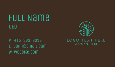 Green Botanical Tree  Business Card Image Preview