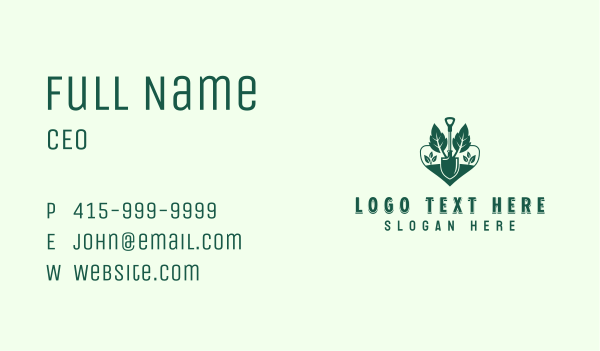 Gardener Planting Shovel Business Card Design Image Preview