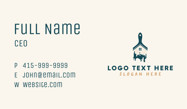 Paint Brush House Business Card Design Image Preview