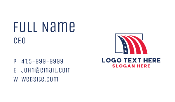Patriotic American Flag Business Card Design Image Preview