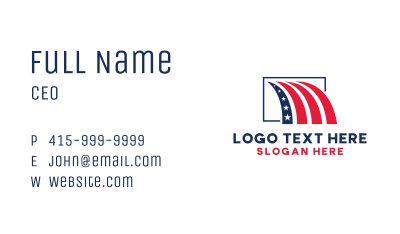 Patriotic American Flag Business Card Image Preview