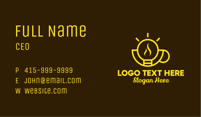 Yellow Bulb Cup Business Card Image Preview