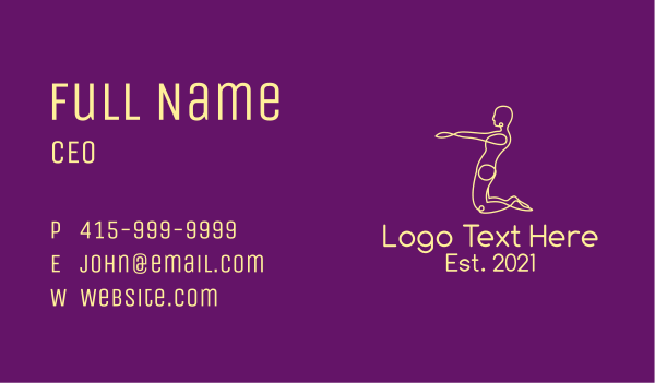 Yoga Pose Outline  Business Card Design Image Preview