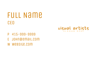 Generic Artist Cursive Business Card Image Preview