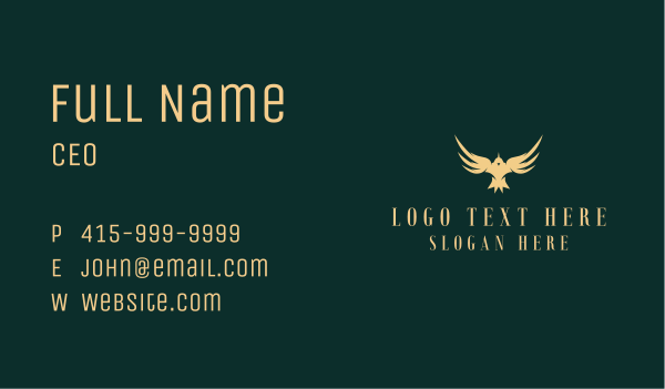 Premium Bird Wings Business Card Design Image Preview