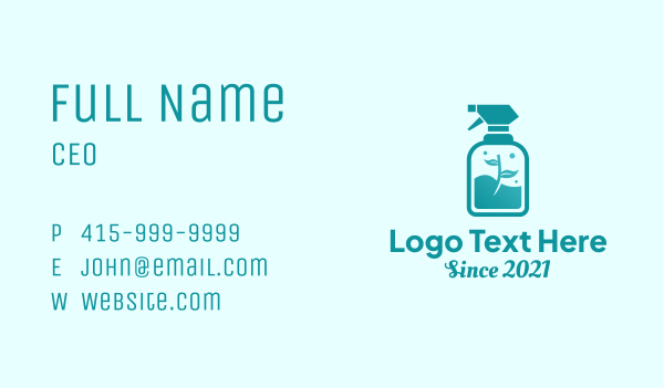 Eco Spray Cleaning Business Card Design Image Preview