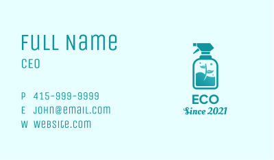 Eco Spray Cleaning Business Card Image Preview