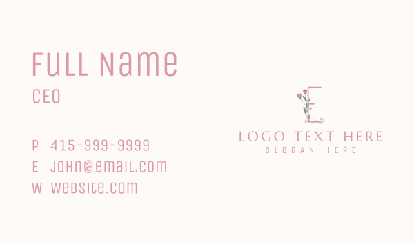 Elegant Tulip Letter E Business Card Design Image Preview
