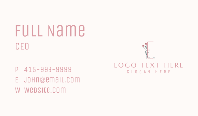 Elegant Tulip Letter E Business Card Image Preview