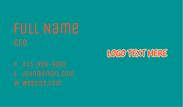 Graffiti Statement Wordmark Business Card Design Image Preview