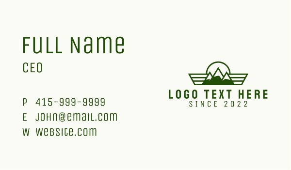 Outdoor Mountain Hiking  Business Card Design Image Preview