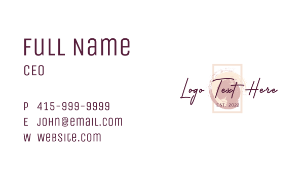 Beauty Watercolor Brush Lettermark Business Card Design Image Preview